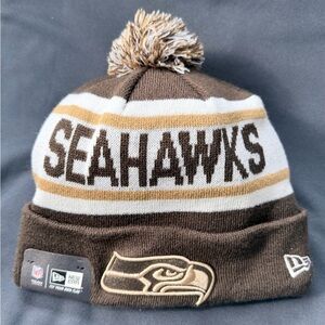 Unique New Era Seattle Seahawks Salute to Service Brown Cuffed Knit Beanie Hat